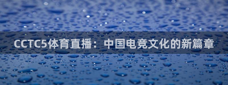 CCTC5体育直播：中国电竞文化的新篇章